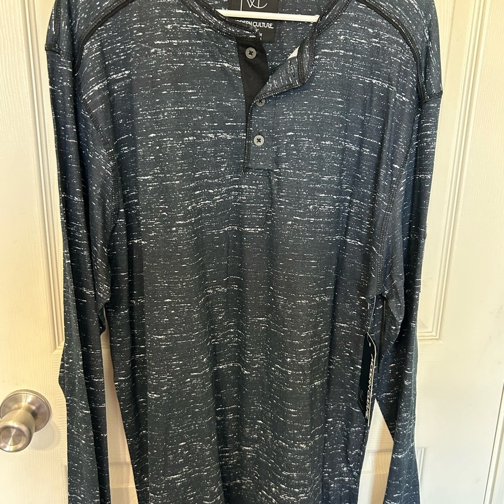 Black Patterned Long Sleeve Shirt